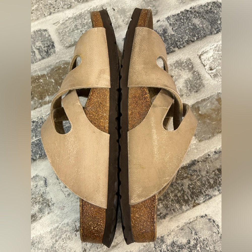 Birki’s by Birkenstock Calais Tan Strappy Sandals Narrow Width - Picture 5 of 7